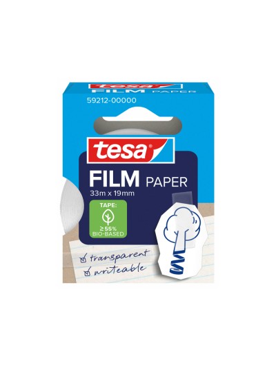 Cinta adhesiva tesa papel transparente 33 mt x 19 mm