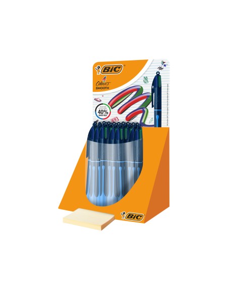 Boligrafo bic cuatro colores smooth drop color azul