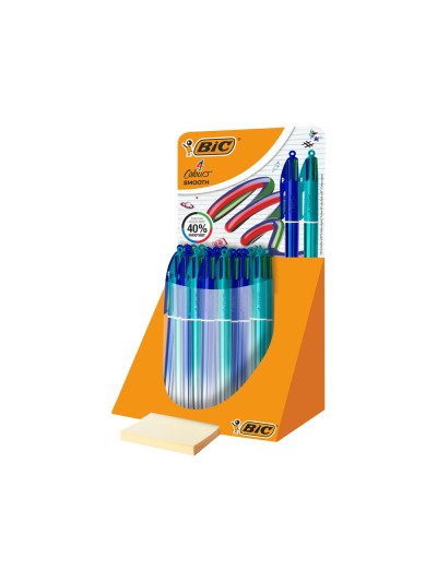 Boligrafo bic cuatro colores smooth gradiente expositor de 30 unidades colores surtidos