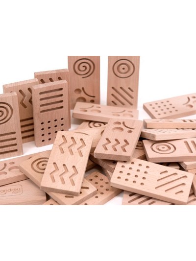 Juego didactico andreutoys domino sensorial madera 28 piezas