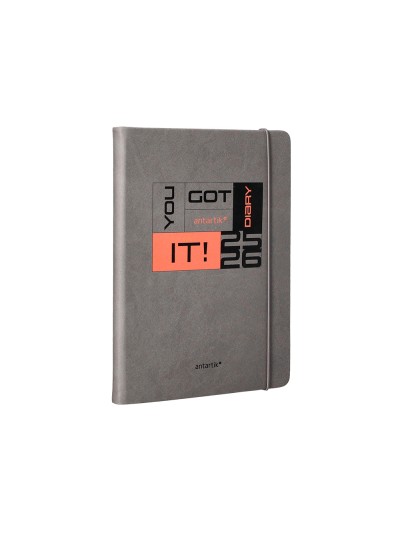 Agenda escolar antartik 25-26 encuadernada go! simil piel gris semana vista a5 bilingüe papel fsc 80 gr