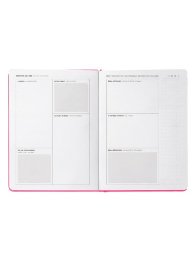 Agenda escolar antartik 25-26 encuadernada go! simil piel fucsia semana vista a5 bilingüe papel fsc 80 gr