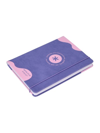 Agenda escolar antartik 25-26 encuadernada go! simil piel morado semana vista a5 bilingüe papel fsc 80 gr