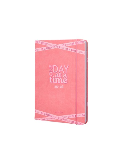 Agenda escolar antartik 25-26 encuadernada go! simil piel rosa semana vista a5 bilingüe papel fsc 80 gr