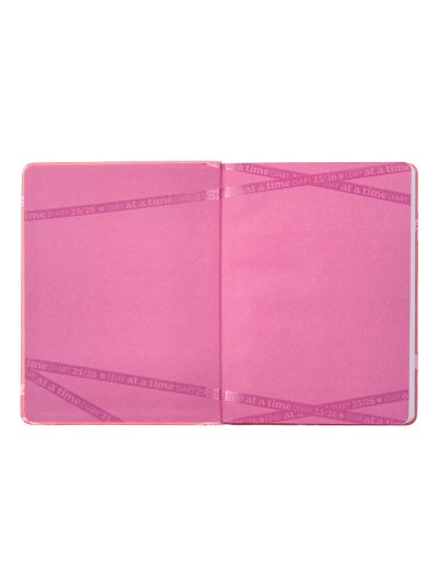 Agenda escolar antartik 25-26 encuadernada go! simil piel rosa semana vista a5 bilingüe papel fsc 80 gr