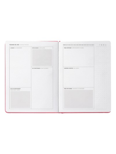 Agenda escolar antartik 25-26 encuadernada go! simil piel rosa semana vista a5 bilingüe papel fsc 80 gr