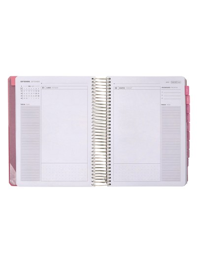 Agenda escolar antartik 25-26 espiral fun day rosa dia pagina a5 bilingüe papel fsc 80 gr