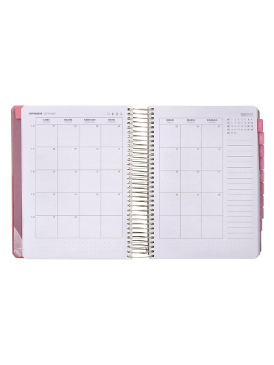 Agenda escolar antartik 25-26 espiral fun day rosa dia pagina a5 bilingüe papel fsc 80 gr