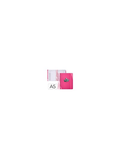 Agenda escolar antartik 25-26 espiral fun day fucsia dia pagina a5 bilingüe papel fsc 80 gr