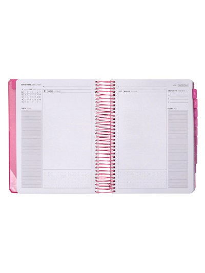 Agenda escolar antartik 25-26 espiral fun day fucsia dia pagina a5 bilingüe papel fsc 80 gr