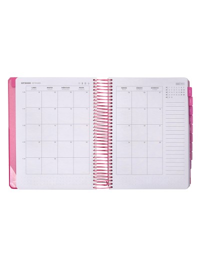 Agenda escolar antartik 25-26 espiral fun day fucsia dia pagina a5 bilingüe papel fsc 80 gr