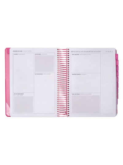 Agenda escolar antartik 25-26 espiral fun day fucsia dia pagina a5 bilingüe papel fsc 80 gr