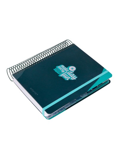 Agenda escolar antartik 25-26 espiral fun day azul oscuro dia pagina a5 bilingüe papel fsc 80 gr