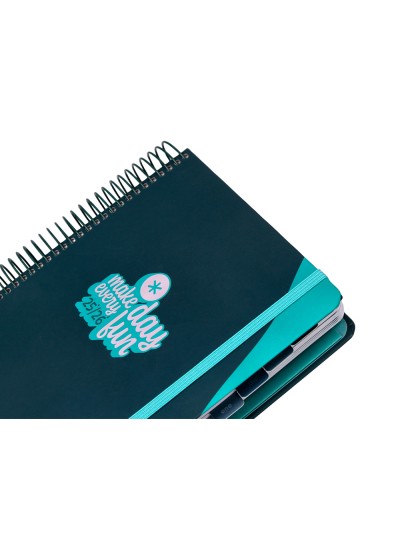 Agenda escolar antartik 25-26 espiral fun day azul oscuro dia pagina a5 bilingüe papel fsc 80 gr