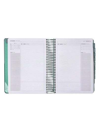 Agenda escolar antartik 25-26 espiral fun day azul oscuro dia pagina a5 bilingüe papel fsc 80 gr