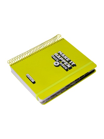Agenda escolar antartik 25-26 espiral neon amarillo dia pagina a5 bilingüe papel fsc 80 gr