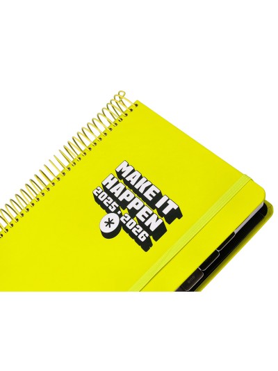 Agenda escolar antartik 25-26 espiral neon amarillo dia pagina a5 bilingüe papel fsc 80 gr