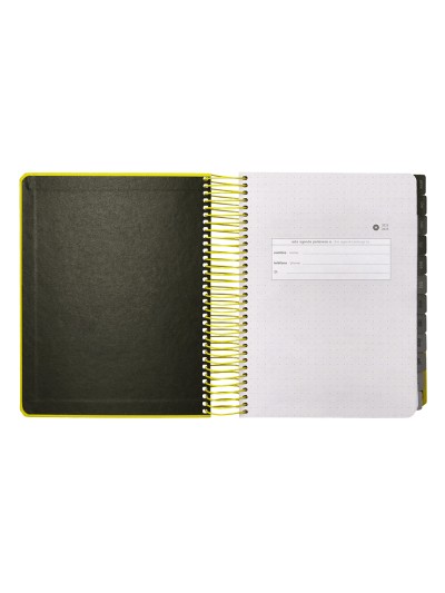 Agenda escolar antartik 25-26 espiral neon amarillo dia pagina a5 bilingüe papel fsc 80 gr