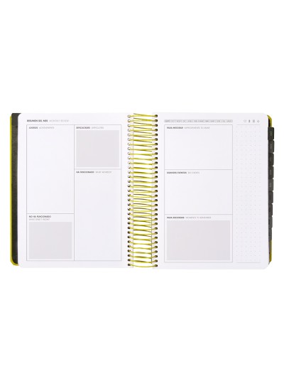 Agenda escolar antartik 25-26 espiral neon amarillo dia pagina a5 bilingüe papel fsc 80 gr