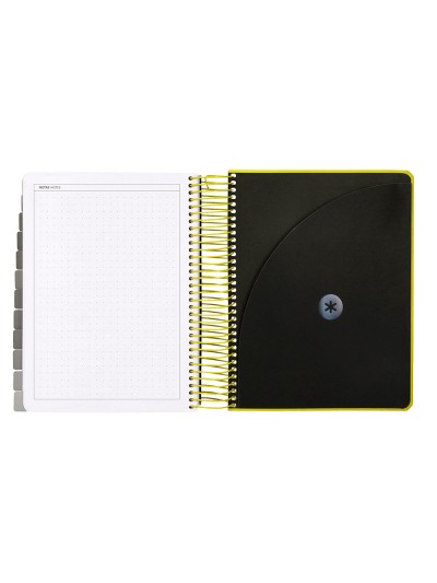 Agenda escolar antartik 25-26 espiral neon amarillo dia pagina a5 bilingüe papel fsc 80 gr