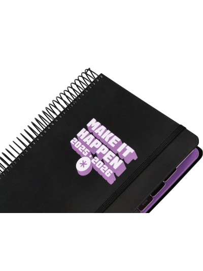 Agenda escolar antartik 25-26 espiral neon negro dia pagina a5 bilingüe papel fsc 80 gr