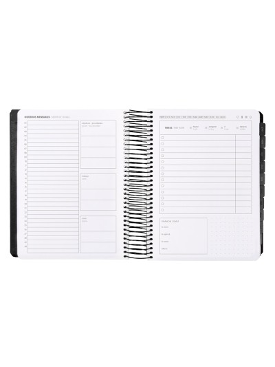 Agenda escolar antartik 25-26 espiral neon negro dia pagina a5 bilingüe papel fsc 80 gr