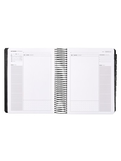 Agenda escolar antartik 25-26 espiral neon negro dia pagina a5 bilingüe papel fsc 80 gr