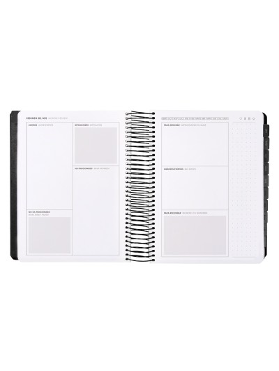 Agenda escolar antartik 25-26 espiral neon negro dia pagina a5 bilingüe papel fsc 80 gr