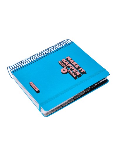 Agenda escolar antartik 25-26 espiral neon azul dia pagina a5 bilingüe papel fsc 80 gr