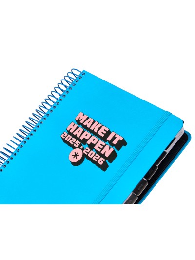 Agenda escolar antartik 25-26 espiral neon azul dia pagina a5 bilingüe papel fsc 80 gr