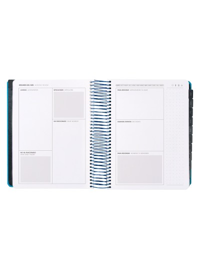 Agenda escolar antartik 25-26 espiral neon azul dia pagina a5 bilingüe papel fsc 80 gr