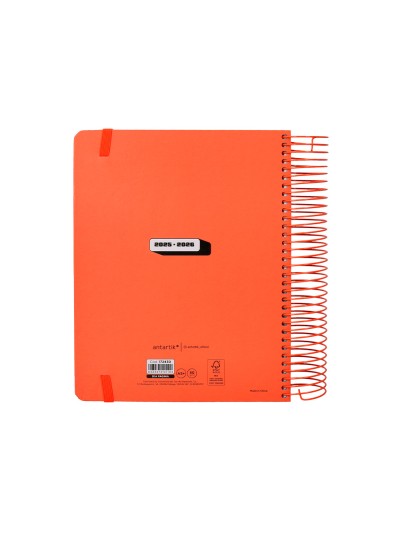 Agenda escolar antartik 25-26 espiral neon rosa dia pagina a5 bilingüe papel fsc 80 gr