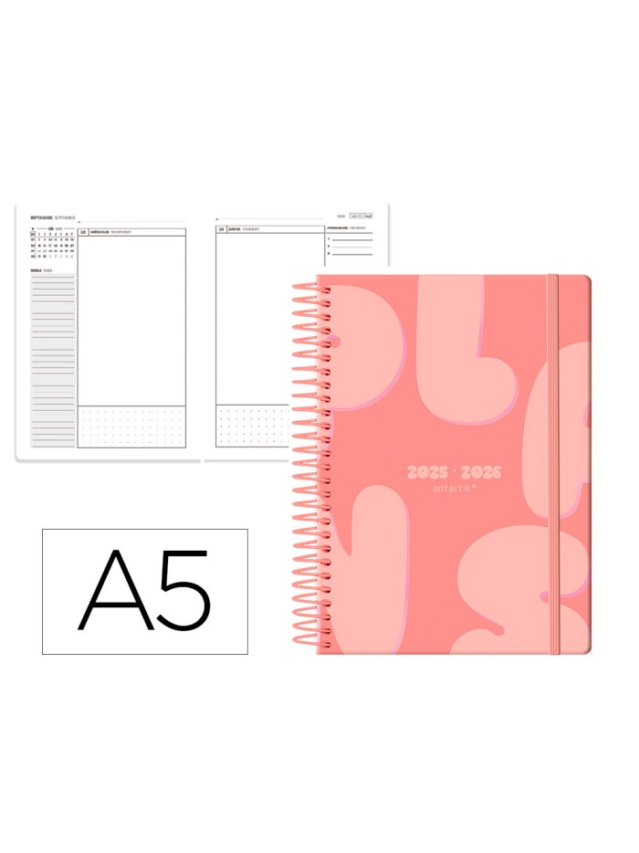 Agenda escolar antartik 25-26 espiral plans naranja dia pagina a5 bilingüe papel fsc 80 gr Agenda escolar antartik 25-26 espiral plans naranja dia pagina a5 bilingüe papel fsc 80 gr