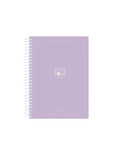 Agenda escolar antartik 25-26 espiral essentials morado dia pagina a5 bilingüe papel fsc 80 gr