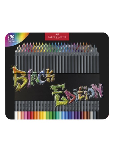 Lapices de colores faber castell black edition caja metalica de 100 unidades colores surtidos
