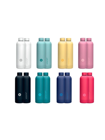 Botella antartik isotermica acero inoxidable libre de bpa 750ml expositor con 8 botellas