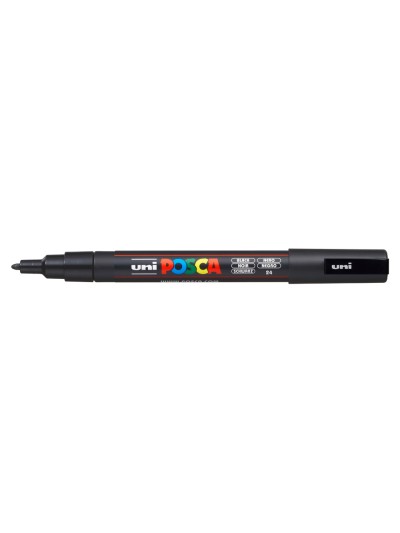 Rotulador uni posca pc-3m marcador de pintura punta conica 0,9-1,3 mm negro