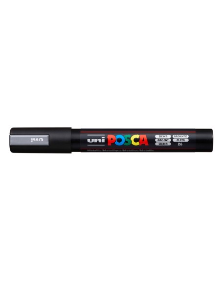 Rotulador uni posca 1,8 - 2,5 mm pc-5m plata