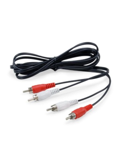 Cable 2x rca equip 2.5m - macho - macho - negro