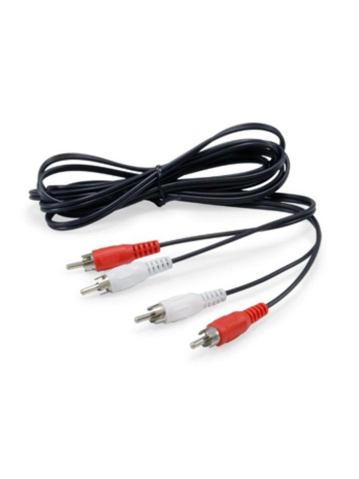 Cable 2x rca equip 2.5m - macho - macho - negro Cable 2x rca equip 2.5m - macho - macho - negro