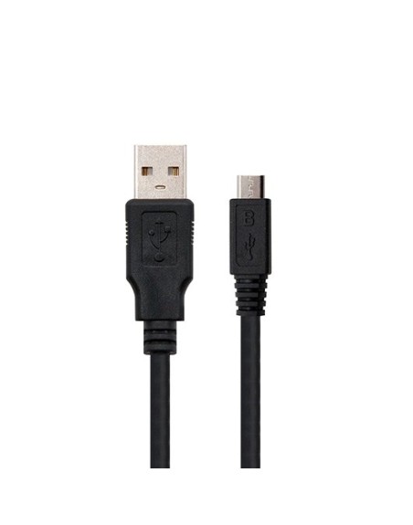 Cable usb 2.0 a micro usb nanocable 0.8m - macho - hembra - negro