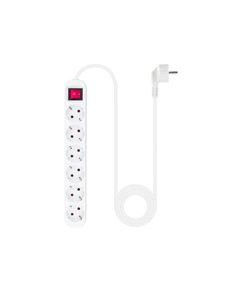 Regleta 6 tomas 1.4m nanocable con interruptor blanco 250v - proteccion