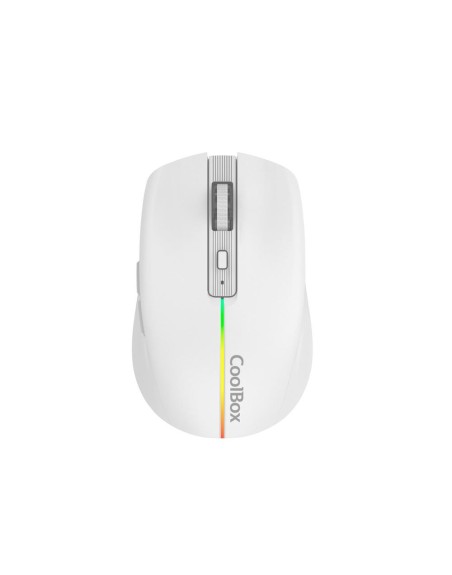 Mouse raton coolbox gaming w01 blanco 1600 dpi inalambrico recargable