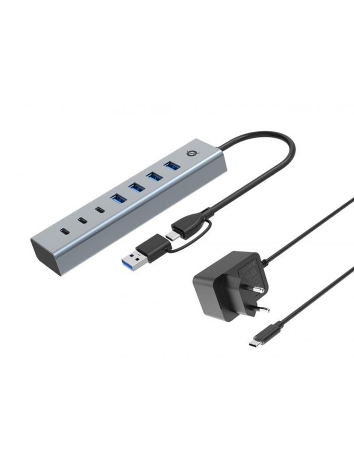 Hub usb 3.0 conceptronic hubbies20gp 7 puertos usb - c a 3xusb - c 4xusb - a con alimentador Hub usb 3.0 conceptronic hubbies20gp 7 puertos usb - c a 3xusb - c 4xusb - a con alimentador