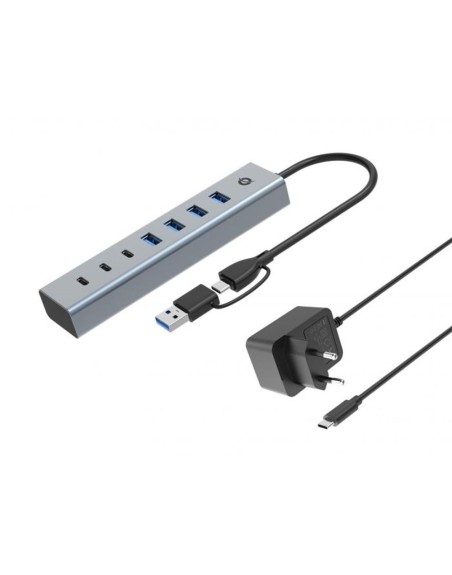 Hub usb 3.0 conceptronic hubbies20gp 7 puertos usb - c a 3xusb - c 4xusb - a con alimentador