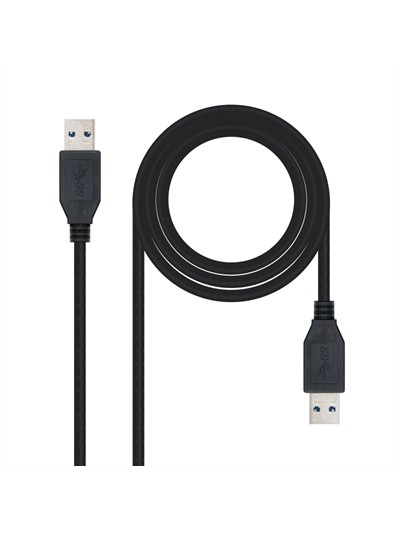 Cable usb 3.0 tipo a nanocable 1m - macho - macho - negro