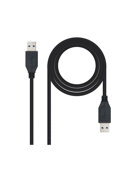 Cable usb 3.0 tipo a nanocable 1m - macho - macho - negro