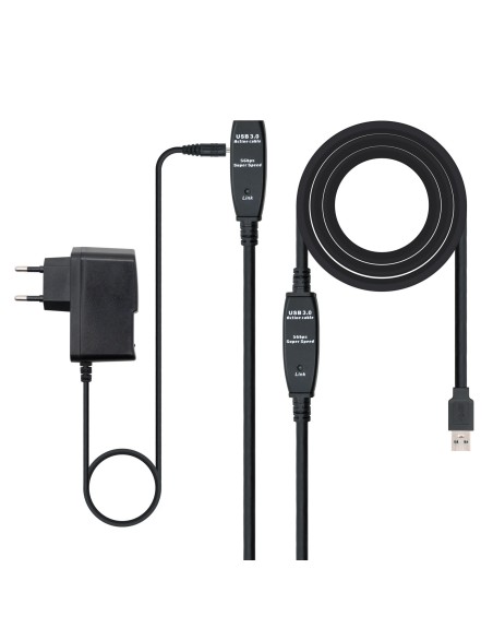 Cable nanocable prolongador alargador usb 3.0 con amplificador tipo a - m - a - h 10m.