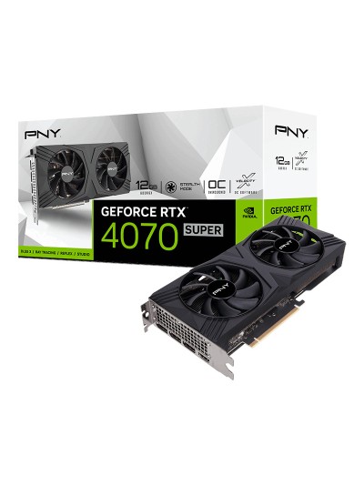 Tarjeta grafica pny geforce rtx 4070 super 12gb gddr6x verto 3xdp 1.4a hdmi 2.1 oc