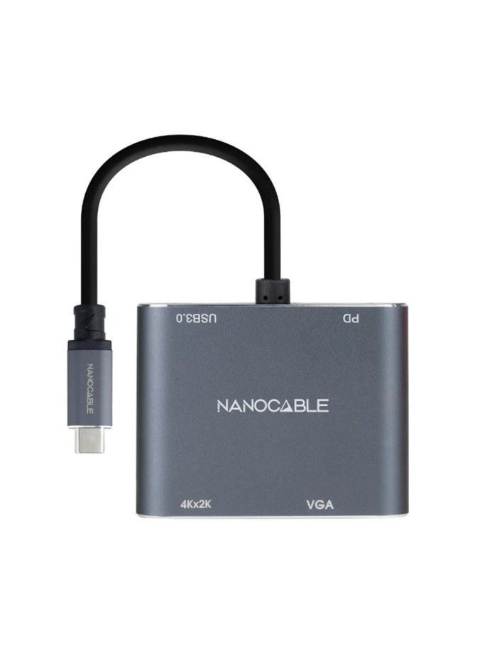 Conversor nanocable usb tipo c a vga - hdmi - pd - usb 3.0 - 0.15m - macho - hembra - gris Conversor nanocable usb tipo c a vga - hdmi - pd - usb 3.0 - 0.15m - macho - hembra - gris